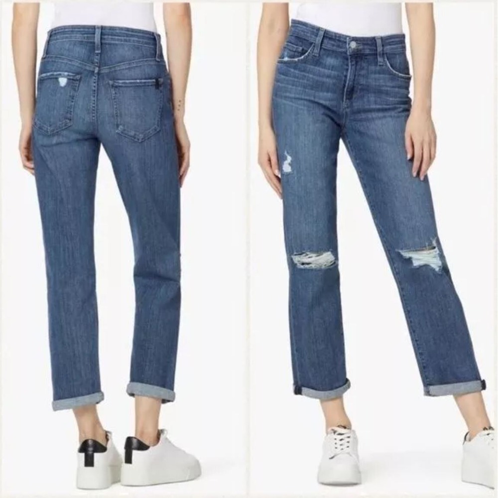 Joe's Jeans Womens 27 Niki Mid Rise Boyfriend Benezette Blue Stretch GBJZET5860